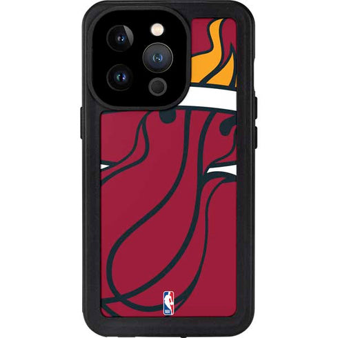 NBA Miami Heat Large Logo iPhone 15 Pro Waterproof Case